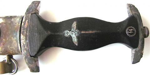 WW2 GERMAN NAZI WAFFEN SS RZM DAGGER WITH LEATHER HANGER LOOP ROUGH CONDITION, CHEAP PRICE