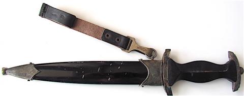 WW2 GERMAN NAZI WAFFEN SS RZM DAGGER WITH LEATHER HANGER LOOP ROUGH CONDITION, CHEAP PRICE