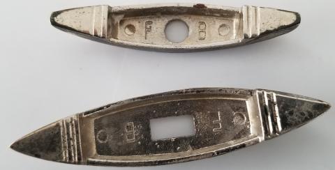 WW2 GERMAN NAZI WAFFEN SS SA NICKEL PLATED DAGGER CROSSGUARD set PART RZM DAGUE