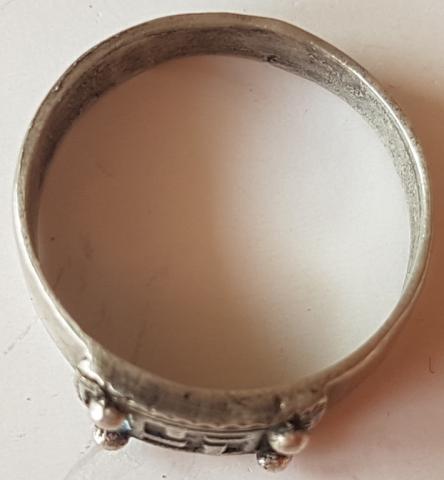 WW2 GERMAN NAZI WAFFEN SS SWASTIKA SILVER RING WITH RZM MAKER MARKED AND SILVER 800 MARK