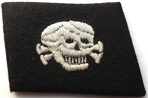 WW2 GERMAN NAZI WAFFEN SS TOTENKOPF CONCENTRATION CAMP GUARD MATCHED COLLAR TABS