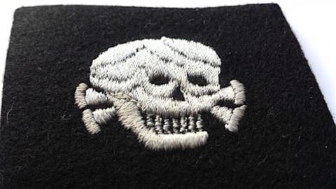 WW2 GERMAN NAZI WAFFEN SS TOTENKOPF CONCENTRATION CAMP GUARD MATCHED COLLAR TABS