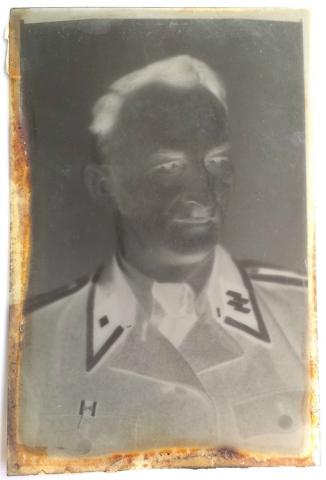 WW2 GERMAN NAZI WAFFEN SS TOTENKOPF DIVISION ORIGINAL RARE NEGATIVE PHOTO WITH NICE COLLAR TABS