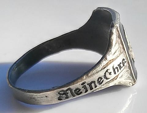 WW2 GERMAN NAZI WAFFEN SS TOTENKOPF SKULL RING MARK P.R.G.M