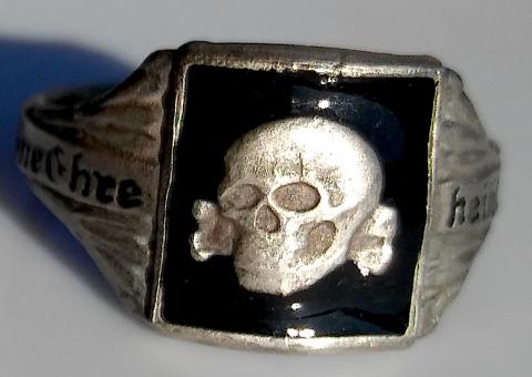 WW2 GERMAN NAZI WAFFEN SS TOTENKOPF SKULL RING MARK P.R.G.M