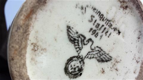 WW2 GERMAN NAZI WAFFEN SS WEHRMACHT CUP MARKED 1941 FOUND NEAR AUSCHWITZ BIRKENAU CONCENTRATION CAMP KZ KL