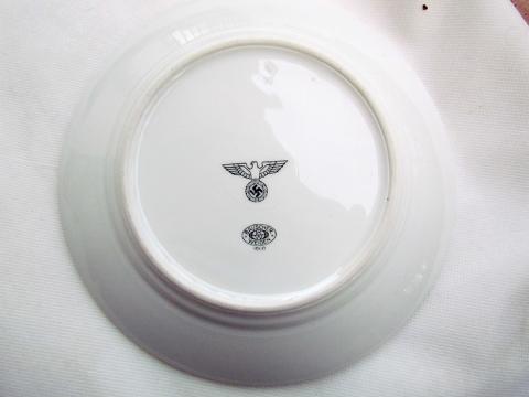 WW2 GERMAN NAZI WEHRMACHT HEER ARMY PORCELAIN PLATE MADE BY BAUSCHER WEIDEN WITH NICE EAGLE + SWASTIKA