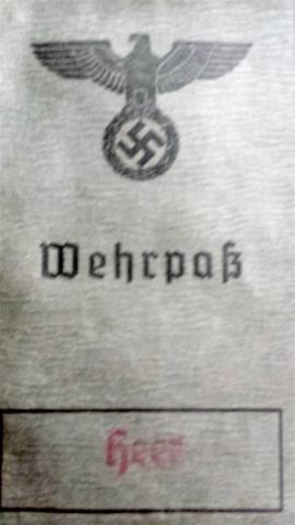 WW2 GERMAN NAZI WEHRMACHT HEER ARMY WEHRPASS WITH NICE STAMPS, ENTRIES AND PHOTO