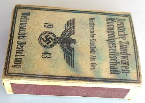 WW2 GERMAN NAZI WEHRMACHT MATCHES BOX FULL UNUSED WITH EAGLE AND HITLER