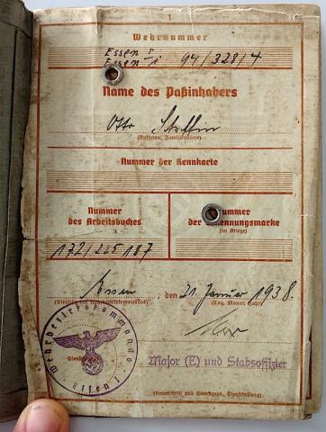 WW2 GERMAN NAZI WEHRMACHT SOLDIER WEHRPASS ID BOOK FROM KRIEGSMARINE DIVISION