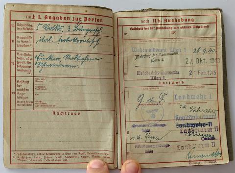 WW2 GERMAN NAZI WEHRMACHT SOLDIER WEHRPASS ID BOOK KRIEGSMARINE