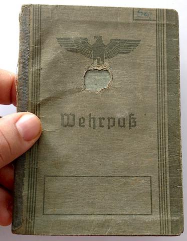 WW2 GERMAN NAZI WEHRMACHT SOLDIER WEHRPASS ID BOOK SUPER RARE WORKER - OFFICER AT THE SOLINGEN SS - SA NSKK DAGGER AND SWORD COMPANY
