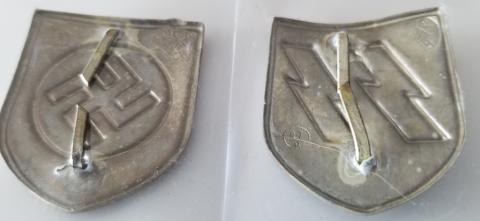 WW2 GERMAN WAFFEN SS AFRIK KORPS UNISSUED HELMET INSIGNIAS RZM MAKER