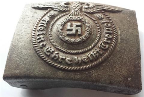 WW2 GERMAN WAFFEN SS BELT BUCKLE METAL RZM MARKED