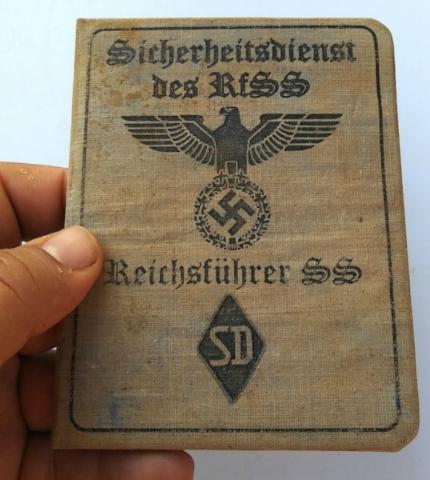 WW2 GERMAN WAFFEN SS FOR NSDAP PROTECTION HARDCOVER ID TOTENKOPF