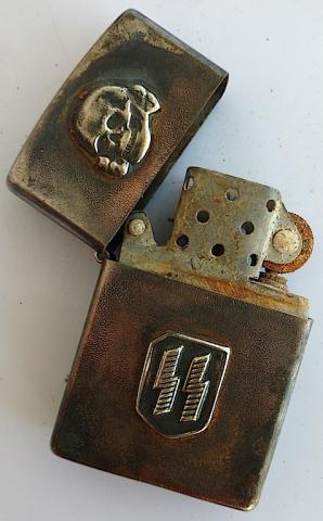 WW2 GERMAN WAFFEN SS TOTENKOPF RZM RELIC FOUND ZIPPO LIGHTER MARKED