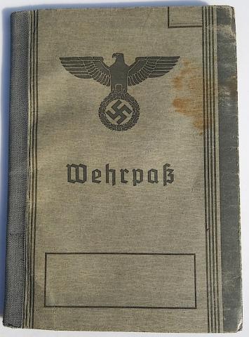 WW2 GERMANY NAZI HEER ARMY SOLDIER WEHRPASS + PHOTO - ENTRIES & STAMPS