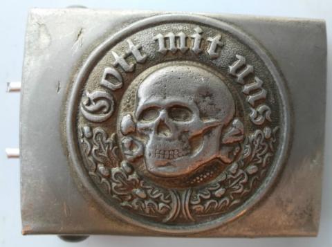 WW2 GERMANY NAZI WAFFEN SS TOTENKOPF STANDARTE RZM BELT BUCKLE ALUMINIUM