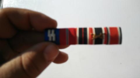 WW2 GERMANY WAFFEN SS RIBBON BAR MEDAL AWARD WITH IRON CROSS MERIT CROSS EAST FRONT