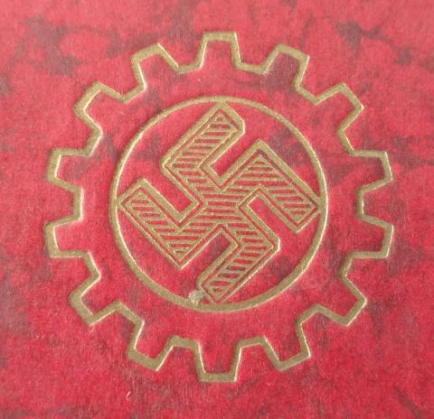 WWII GERMAN NAZI DAF membership book of German Labour Front WITH LOT OF ENTRIES - STAMPS