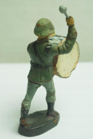 1930 WAR TOY SOLDIER GERMANY WEHRMACHT DRUM PARADE ELASTOLIN