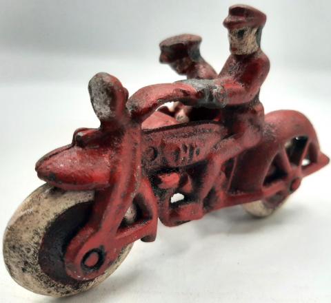 1930s IRON CAST HUBLEY HARLEY DAVIDSON MOTORCYCLE TOY WITH SIDECAR HD