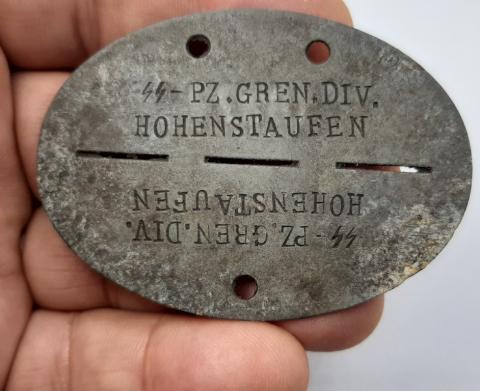 9th DIV. WAFFEN SS PANZER GRENADIER HOHENSTAUFEN DOGTAG ORIGINAL