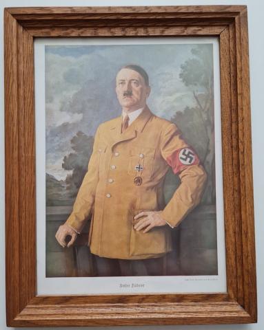 Adolf Hitler PAINTING photo frame heinrich knirr Third Reich Fuhrer ww2 bust statue