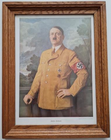 Adolf Hitler PAINTING photo frame heinrich knirr Third Reich Fuhrer ww2 bust statue