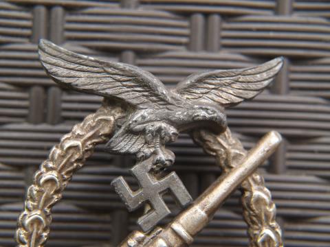 type 1 3 early Luftwaffe FLAK badge medal award C.E. Juncker, Berlin for sale