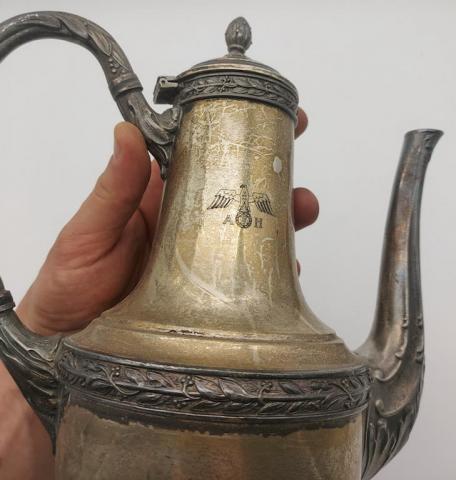Berghof ruins AH monogram Adolf Hitler personal silverware original for sale a vendre