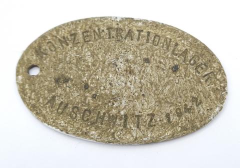 Concentration camp AUSCHWITZ ID metal plate original waffen ss dogtag