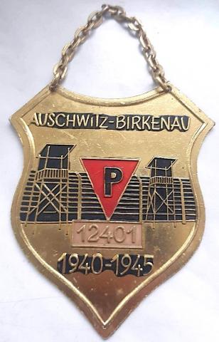 CONCENTRATION CAMP AUSCHWITZ INMATE SURVIVOR COMMEMORATIVE PLATE WITH ID NUMBER HOLOCAUST