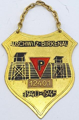CONCENTRATION CAMP AUSCHWITZ INMATE SURVIVOR COMMEMORATIVE PLATE WITH ID NUMBER HOLOCAUST