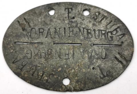 CONCENTRATION CAMP ORANIENBURG WAFFEN SS TOTENKOPF GUARD DOG TAG ID DOGTAG