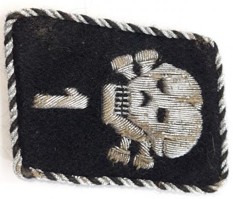 CONCENTRATION CAMP WAFFEN SS GUARD TOTENKOPF OFFICER COLLAR TAB SKULL DIVISION 1