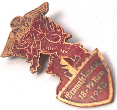 EARLY 1933 T.D.D.H BRAUNSCHWEIG TINNIE PIN WW2 GERMAN NAZI