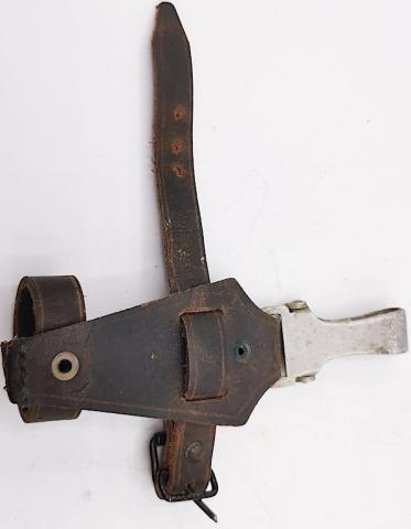 EARLY WAFFEN SS DAGGER VERTICAL LEATHER HANGER LOOP MARKED RZM - SS RUNES