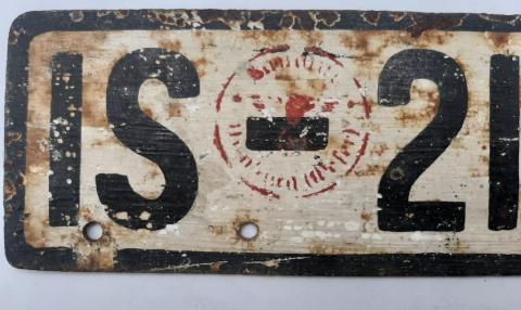 WWII ORIGINAL GERMAN THIRD REICH TANK TRUCK LICENCE PLATE STAMPED