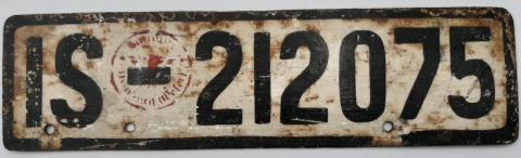 WWII ORIGINAL GERMAN THIRD REICH TANK TRUCK LICENCE PLATE STAMPED