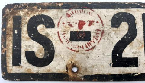 WWII ORIGINAL GERMAN THIRD REICH TANK TRUCK LICENCE PLATE STAMPED