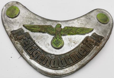 GERMAN WEHRMACHT POLIZEI POLICE FELDGENDARMERIE GORGET NO CHAIN RELIC