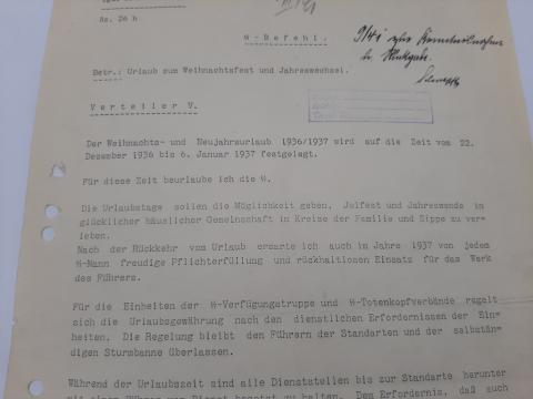 HEINRICH HIMMLER SIGNATURE SIGNED AUTOGRAPH SS STANDARTE DOCUMENT