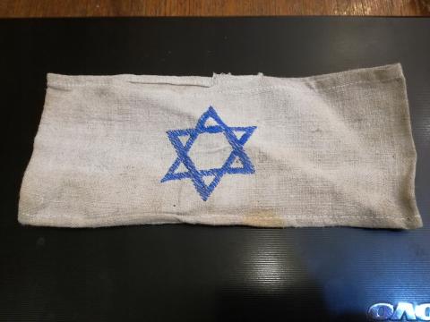 Jewish Ghetto white armband with blue star of David holocaust jew original