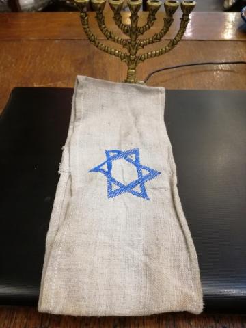 Jewish Ghetto white armband with blue star of David holocaust jew original