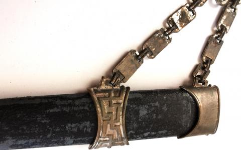 M36 WAFFEN SS EARLY CHAINED DAGGER SCABBARD PART CROSSGUARDS NUT GRIP BLADE