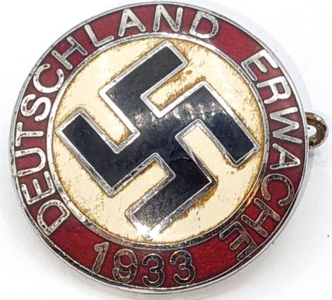 NICE NSDAP THIRD REICH HITLER PARTY POLITICAL MEMBERSHIP PIN BY RZM M1/129