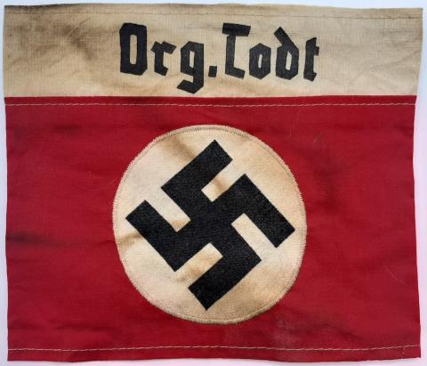 RARE NSDAP THIRD REICH ORG. TODT TUNIC ARMBAND SWASTIKA ENGINEER