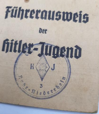 rare Third Reich hitler youth flip id with photo hj hitlerjugend ww2