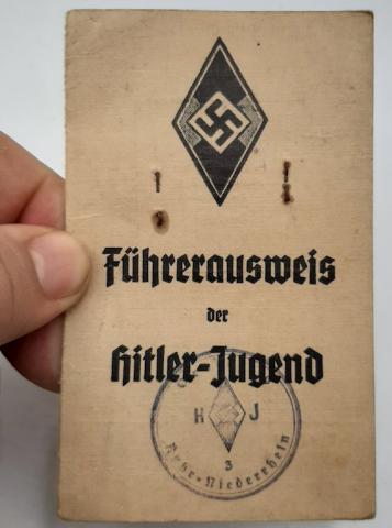 rare Third Reich hitler youth flip id with photo hj hitlerjugend ww2